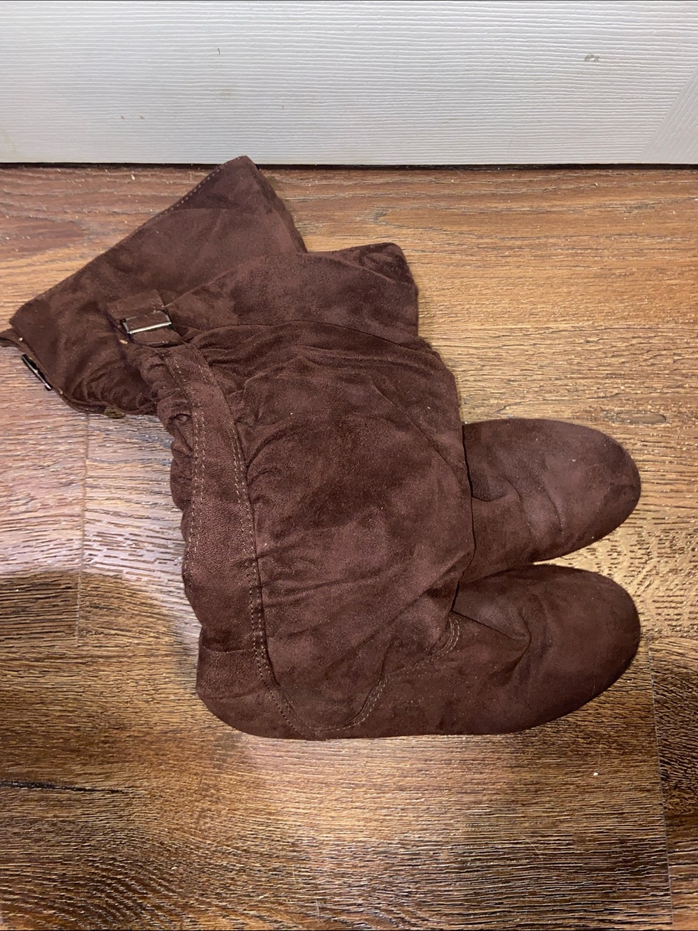 Report Brown Suede Slouchy Heeled Boots